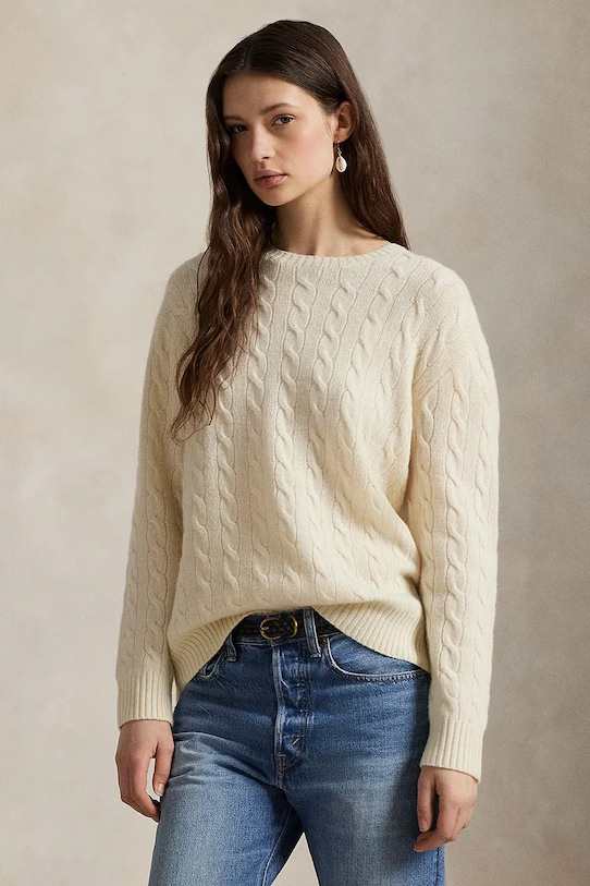 Cable-Knit Cotton-Cashmere Crewneck Jumper