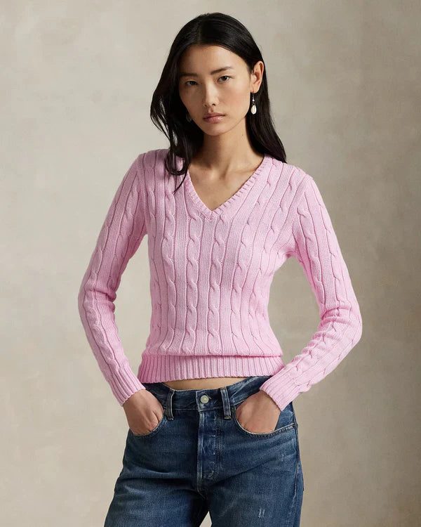 Knit Cotton V-Neck Jumper