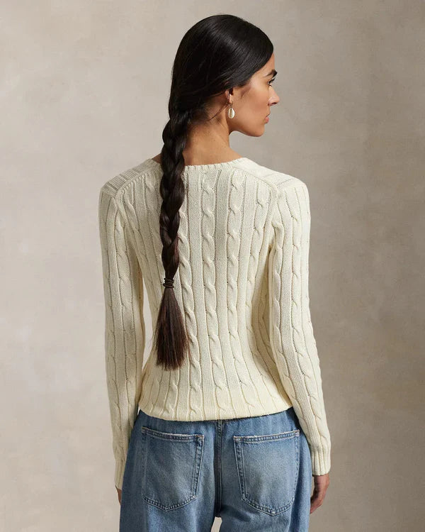 Knit Cotton V-Neck Jumper